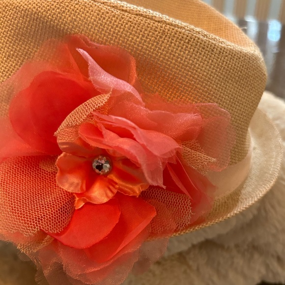 1989 Place child’s Panama hat with flower sz 4/6 - Picture 5 of 8